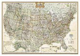 National Geographic United States Wall Map - Executive - Laminated (43.5 X 30.5 In)