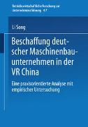 Beschaffung deutscher Maschinenbauunternehmen in der VR China