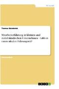 Mitarbeiterführung in kleinen und mittelständischen Unternehmen - Gibt es einen idealen Führungsstil?