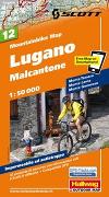 Lugano, Malcantone Nr. 12 Mountainbike-Karte 1:50 000