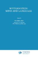 Wittgenstein: Mind and Language