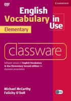 English Vocabulary in Use. Elementary Second Edition. Classware