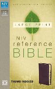 NIV, Reference Bible, Large Print, Bonded Leather, Burgundy, Indexed, Red Letter Edition