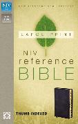 NIV, Reference Bible, Large Print, Bonded Leather, Black, Indexed, Red Letter Edition