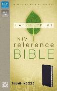 NIV, Reference Bible, Large Print, Imitation Leather, Navy, Indexed, Red Letter Edition