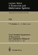 Cost Analysis Applications of Economics and Operations Research