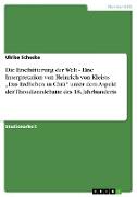 Die Erschütterung der Welt - Eine Interpretation von Heinrich von Kleists ¿Das Erdbeben in Chili¿ unter dem Aspekt der Theodizeedebatte des 18. Jahrhunderts