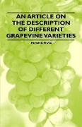 An Article on the Description of Different Grapevine Varieties