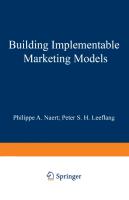 Building Implementable Marketing Models