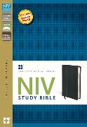 NIV Study Bible, Premium Leather, Black, Red Letter Edition