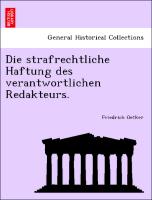 Die Strafrechtliche Haftung Des Verantwortlichen Redakteurs