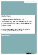 Anspruch und Wirklichkeit zur Wahrnehmung von Medien innerhalb einer pluralisierten Gesellschaft bei Kindern und Jugendlichen