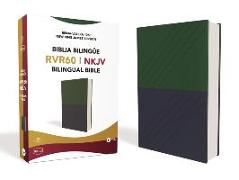 Biblia bilingue Reina Valera 1960 / NKJV, Leathersoft, Azul y Verde / Spanish Bilingual Bible Reina Valera 1960 / NKJV, Leathersoft, Blue and Green