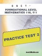 Cset Foundational Level Mathematics 110, 111 Practice Test 2