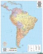 Südamerika Politisch, 1:8 Mio., Poster, metallbestäbt