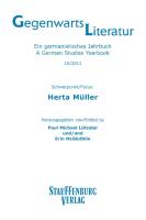Gegenwartsliteratur. Ein germanistisches Jahrbuch / A German Studies Yearbook (10/2011). Herta Müller