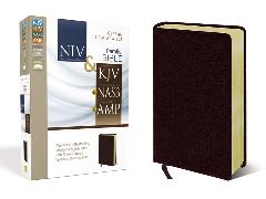 NIV, KJV, NASB, Amplified, Classic Comparative Parallel Bible, Bonded Leather, Burgundy