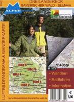 Dreiländereck - Bayerischer Wald - Sumava 1 : 40 000 Luftbildpanorama & Wanderkarte