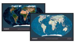COLUMBUS Weltkarte - Satellit / politisch