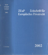 Zeitschrift für Europäisches Privatrecht - Einbanddecke 2002