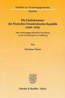 Die Länderkammer der Deutschen Demokratischen Republik (1949-1958)