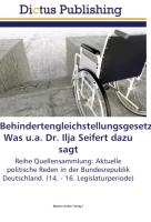 Behindertengleichstellungsgesetz. Was u.a. Dr. Ilja Seifert dazu sagt