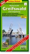 Hansestadt Greifswald und Umgebung Radwander- und Wanderkarte 1 : 50 000. Mit Stadtplan Greifswald. 1:20000