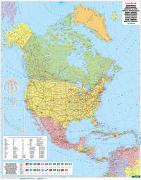 Nordamerika Kontinentkarte, politisch - physisch, 1:8.000.000, Poster, freytag & berndt