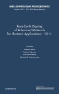 Rare-Earth Doping of Advanced Materials for Photonic Applications 2011: Volume 1342