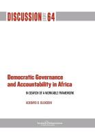 Democratic Governance and Accountability in Africa: In Search of a Workable Framework