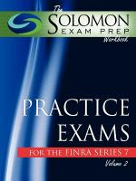 The Solomon Exam Prep Workbook Practice Exams for the Finra Series 7, Volume 2