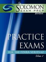 The Solomon Exam Prep Workbook Practice Exams for the Finra Series 62, Volume 2