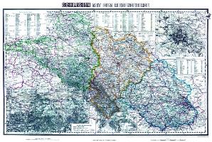 Historische Karte: Schlesien mit dem Riesengebirge, um 1890 (plano)