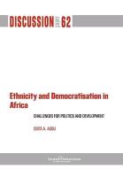 Ethnicity and Democratisation in Africa: Challenges for Politics and Development