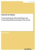 Untersuchung der Besonderheiten der Unternehmensbesteuerung in Österreich