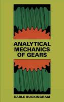 Analytical Mechanics of Gears