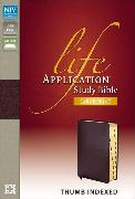 NIV, Life Application Study Bible, Second Edition, Large Print, Bonded Leather, Burgundy, Thumb Indexed