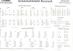 Grammatiktafel, Russisch, Kartonblatt, 10 Stück im Paket