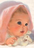 Baby W/ Blanket & Toy - New Child Greeting Card