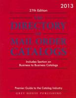 Directory of Mail Order Catalogs, 2013 (2012)