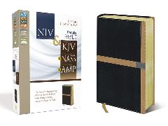 NIV, KJV, NASB, Amplified, Classic Comparative Parallel Bible, Leathersoft, Black/Tan