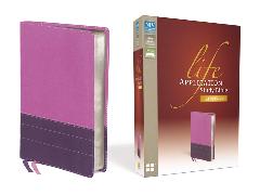 NIV, Life Application Study Bible, Second Edition, Large Print, Leathersoft, Pink/Purple