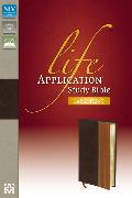 NIV, Life Application Study Bible, Second Edition, Large Print, Leathersoft, Brown/Tan, Red Letter Edition, Thumb Indexed