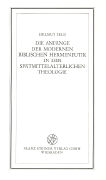 Die Anfänge der modernen biblischen Hermeneutik in der spätmittelalterlichen Theologie