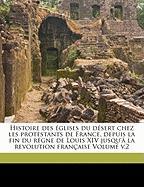 Histoire des églises du désert chez les protestants de France, depuis la fin du règne de Louis XIV jusqu'à la revolution française Volume v.2