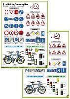 Verkehrszeichen für Fußgänger und Radfahrer. DUO-Schreibunterlage klein