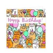 Birthday Cats: Greengift-Notes -- Small Gift Encolsure Cards Printed on Uncoated & Ecologically Friendly Paper