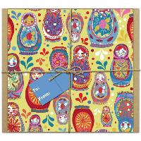 Matryoshkas: Gift-Wrapped Green Thanks -- Thank You Notes Made from Ecologically Friendly Paper Decorated with Contemporary Illustr