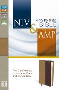NIV, Amplified, Parallel Bible, Leathersoft, Tan/Burgundy