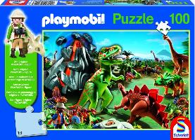 Im Dinoland, 100 Teile. Kinderpuzzle Playmobil mit Figur